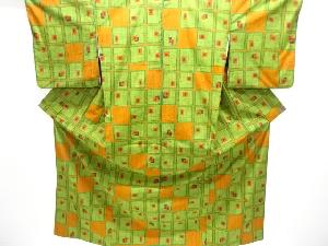 抽象模様織り出し手織り紬着物